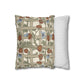 Decorative pillow with floral pattern and striped pillow on a white background