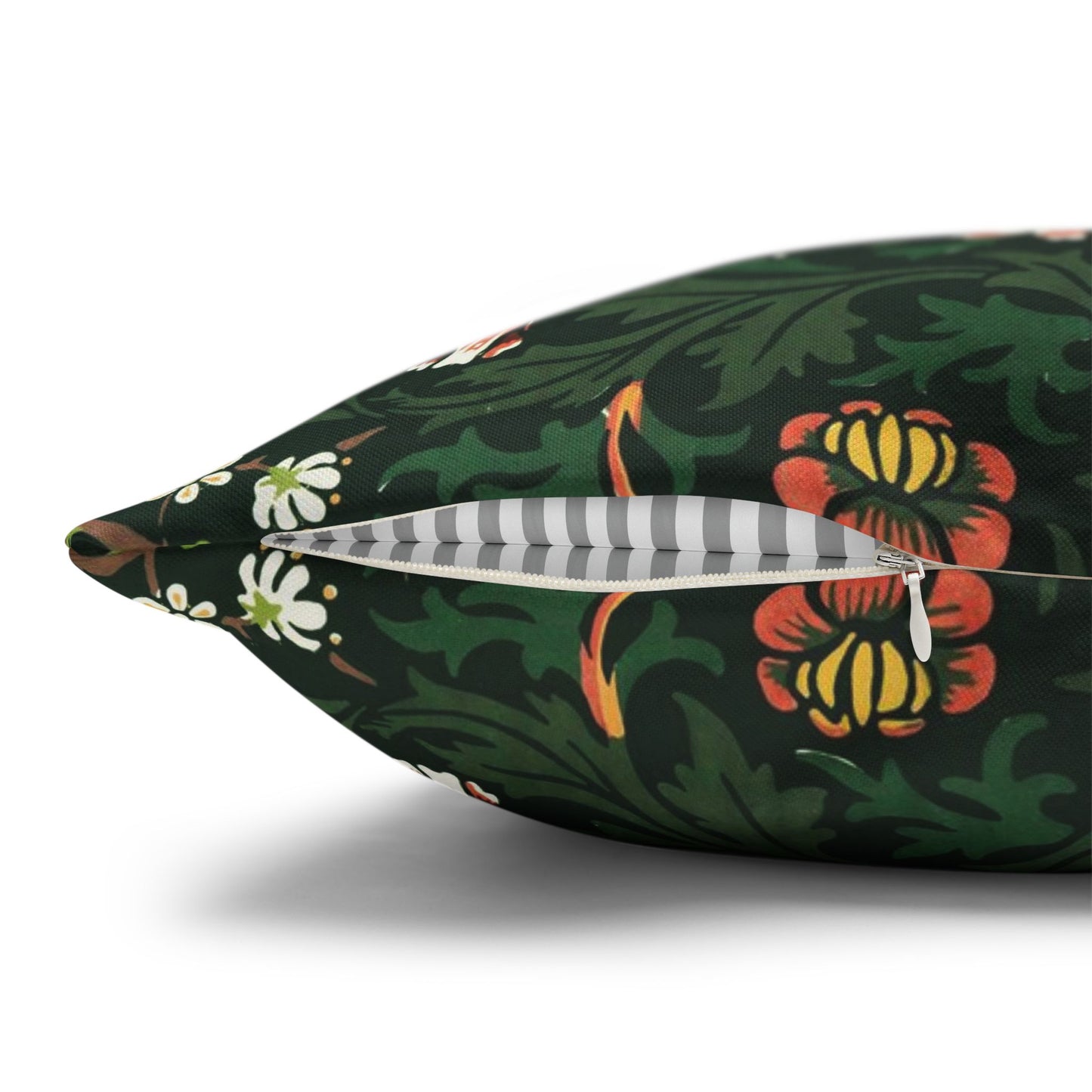 Decorative pillow with floral pattern on a white background - William Morris Tulip