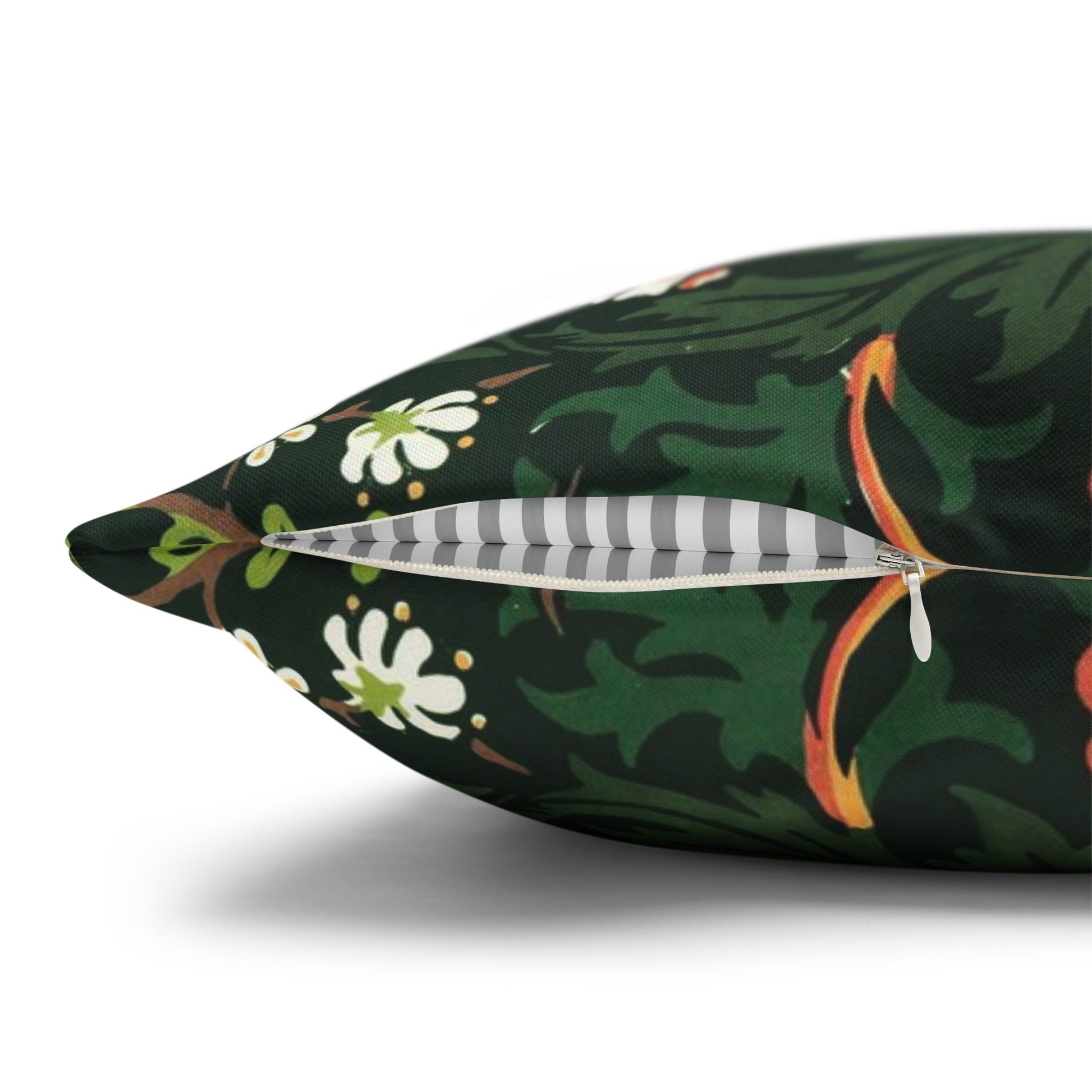 Decorative pillow with floral pattern on a white background - William Morris Tulip