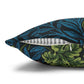 Floral-patterned pillow with a zipper on a white background