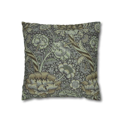 Decorative pillow with floral and animal pattern on a white background