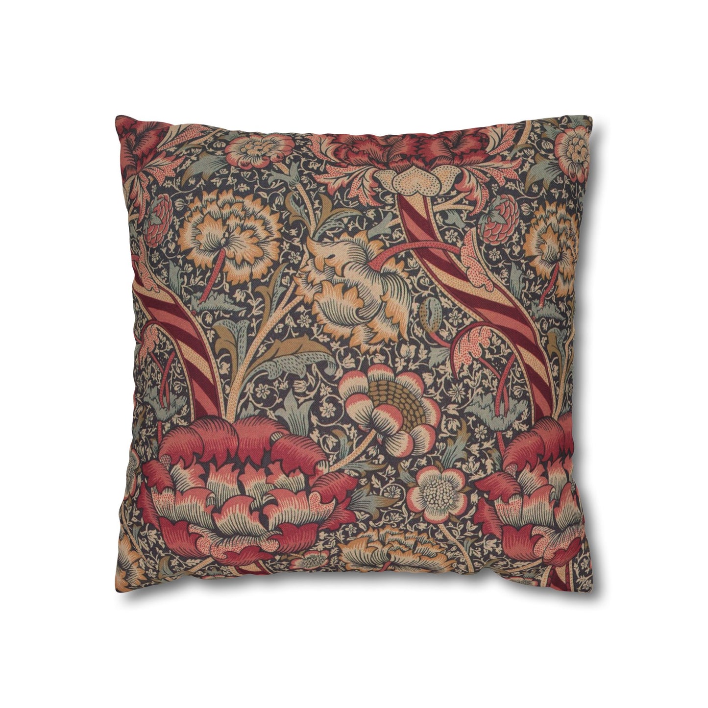 Decorative pillow with floral pattern on a white background