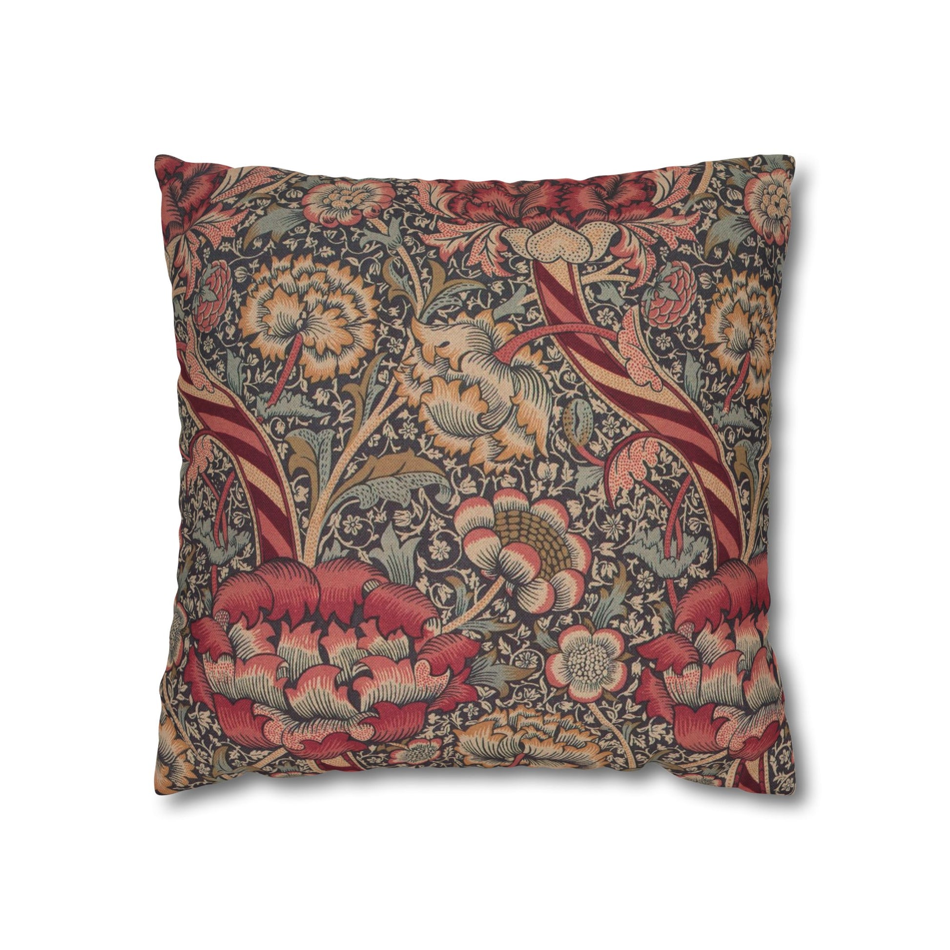 Decorative pillow with floral pattern on a white background