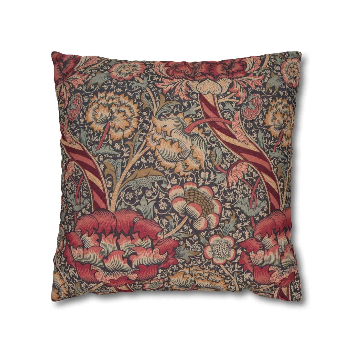 Decorative pillow with floral pattern on a white background