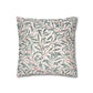 Decorative pillow with leaf pattern on a white background