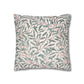 Decorative pillow with leaf pattern on a white background