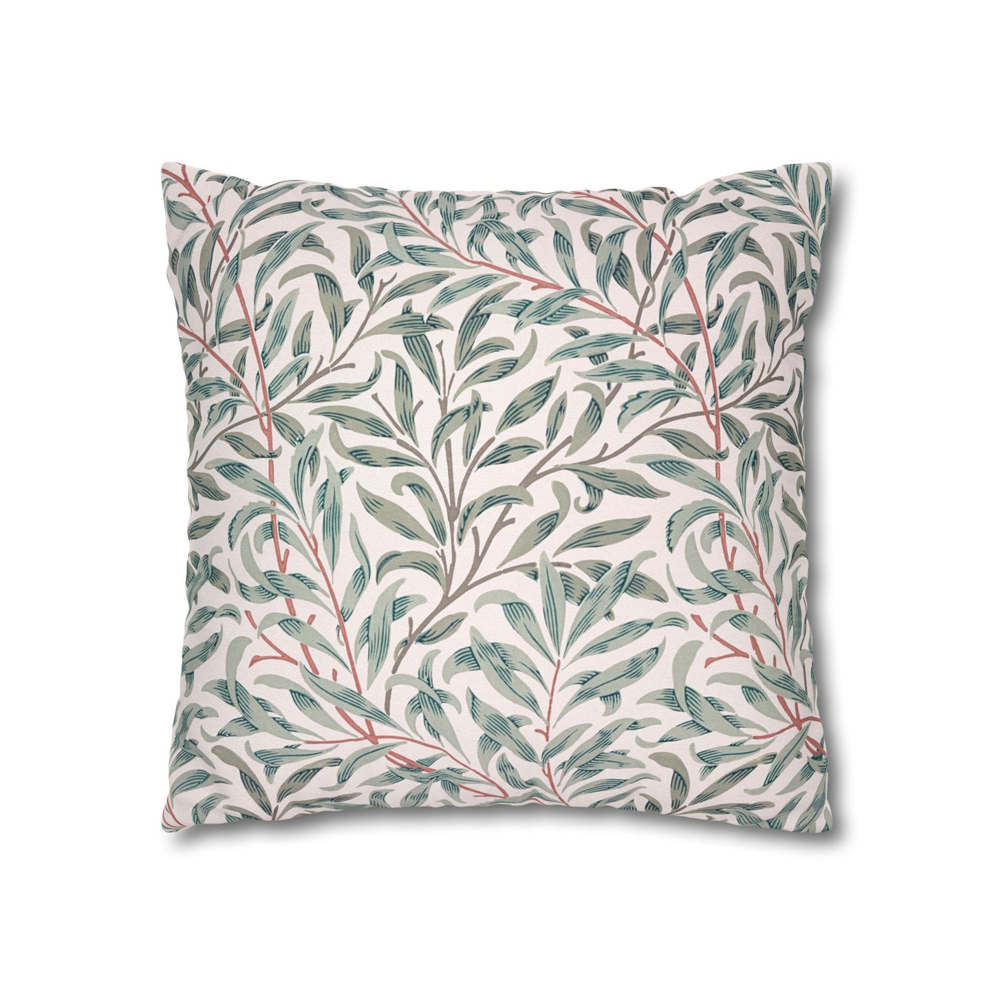 Decorative pillow with leaf pattern on a white background