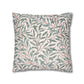 Decorative pillow with leaf pattern on a white background