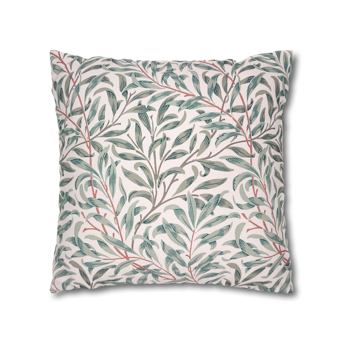Decorative pillow with leaf pattern on a white background