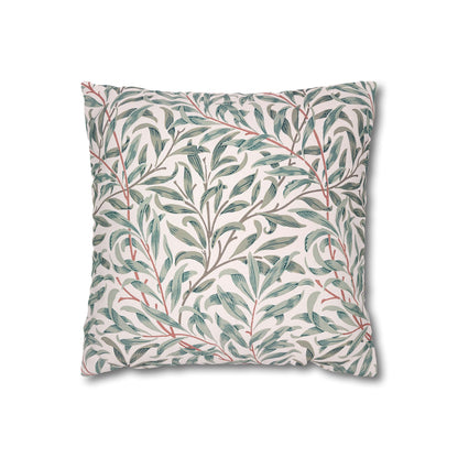 Decorative pillow with leaf pattern on a white background