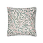 Decorative pillow with leaf pattern on a white background
