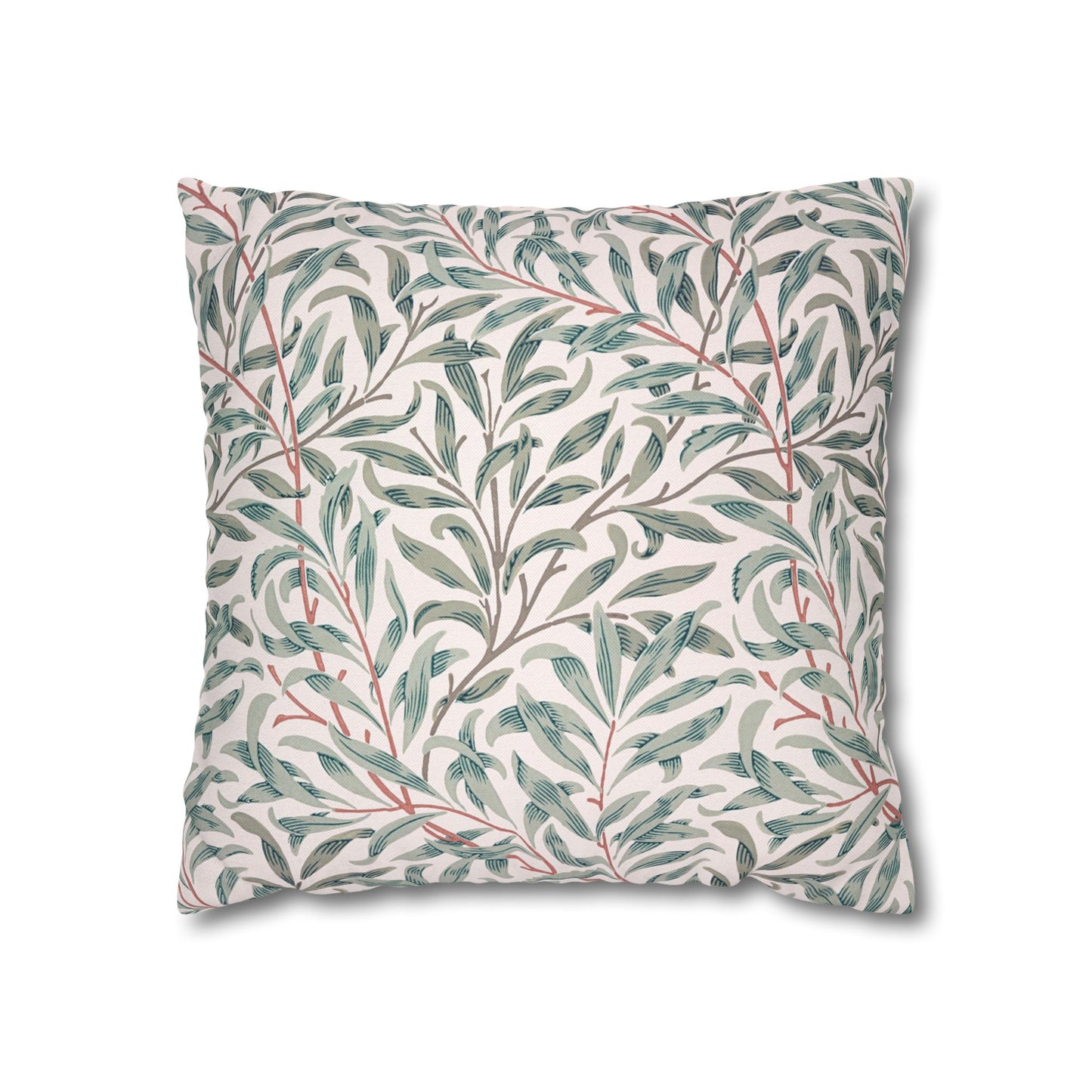 Decorative pillow with leaf pattern on a white background
