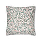 Decorative pillow with leaf pattern on a white background