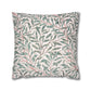 Decorative pillow with leaf pattern on a white background