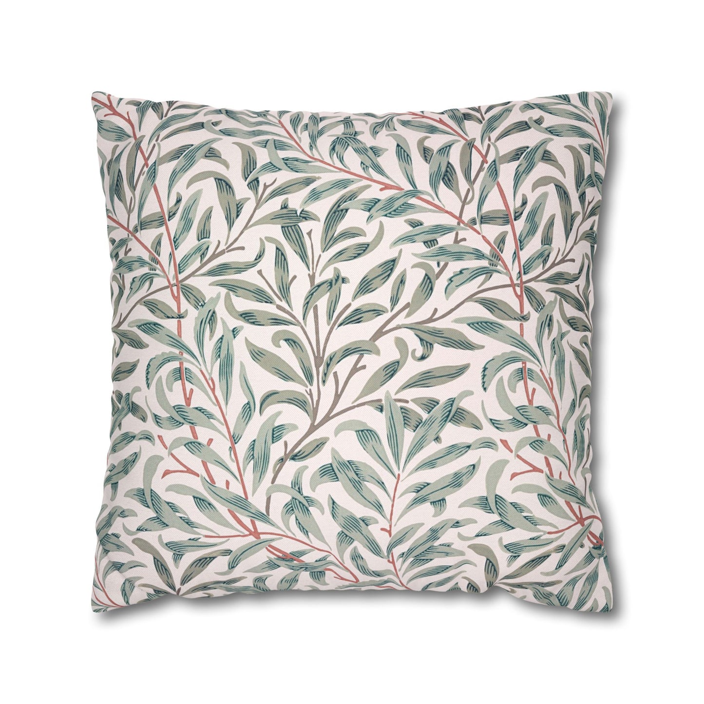Decorative pillow with leaf pattern on a white background