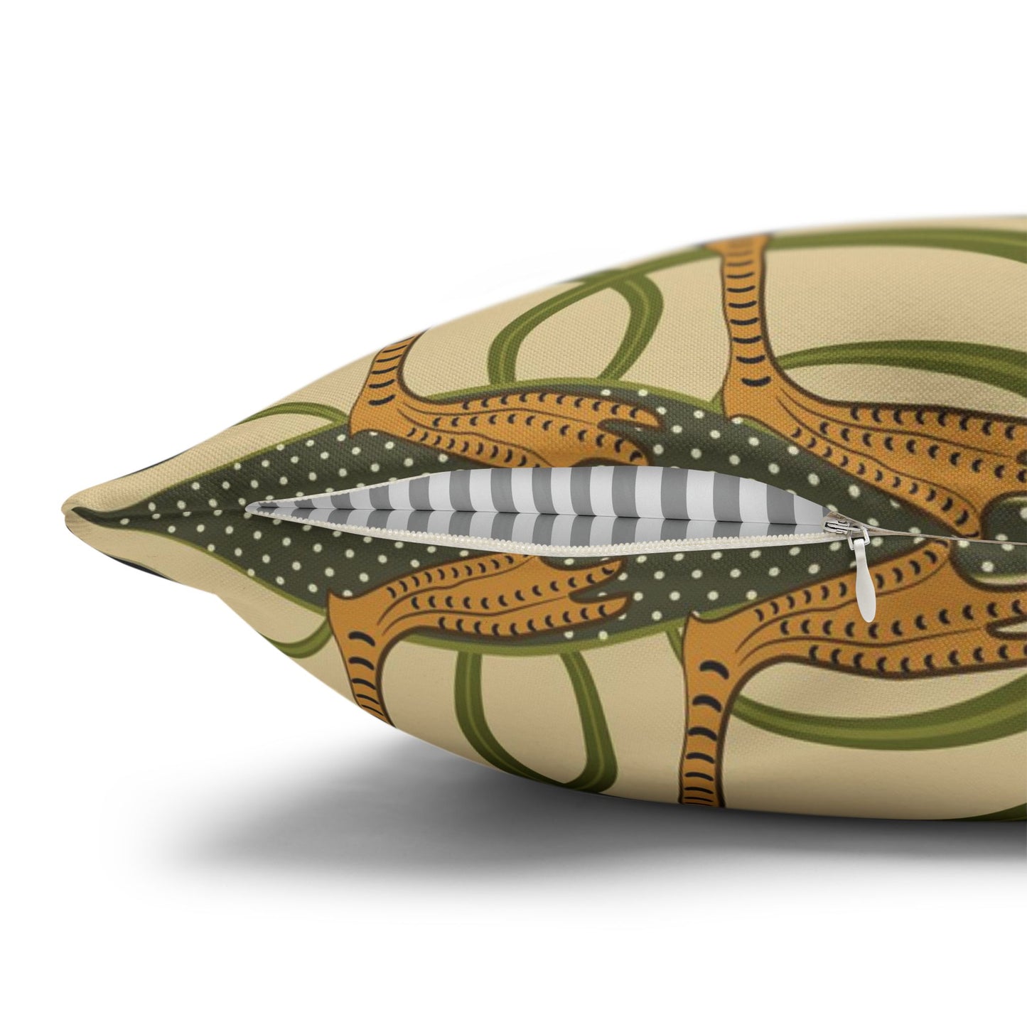 Decorative pouch with geometric pattern on a white background