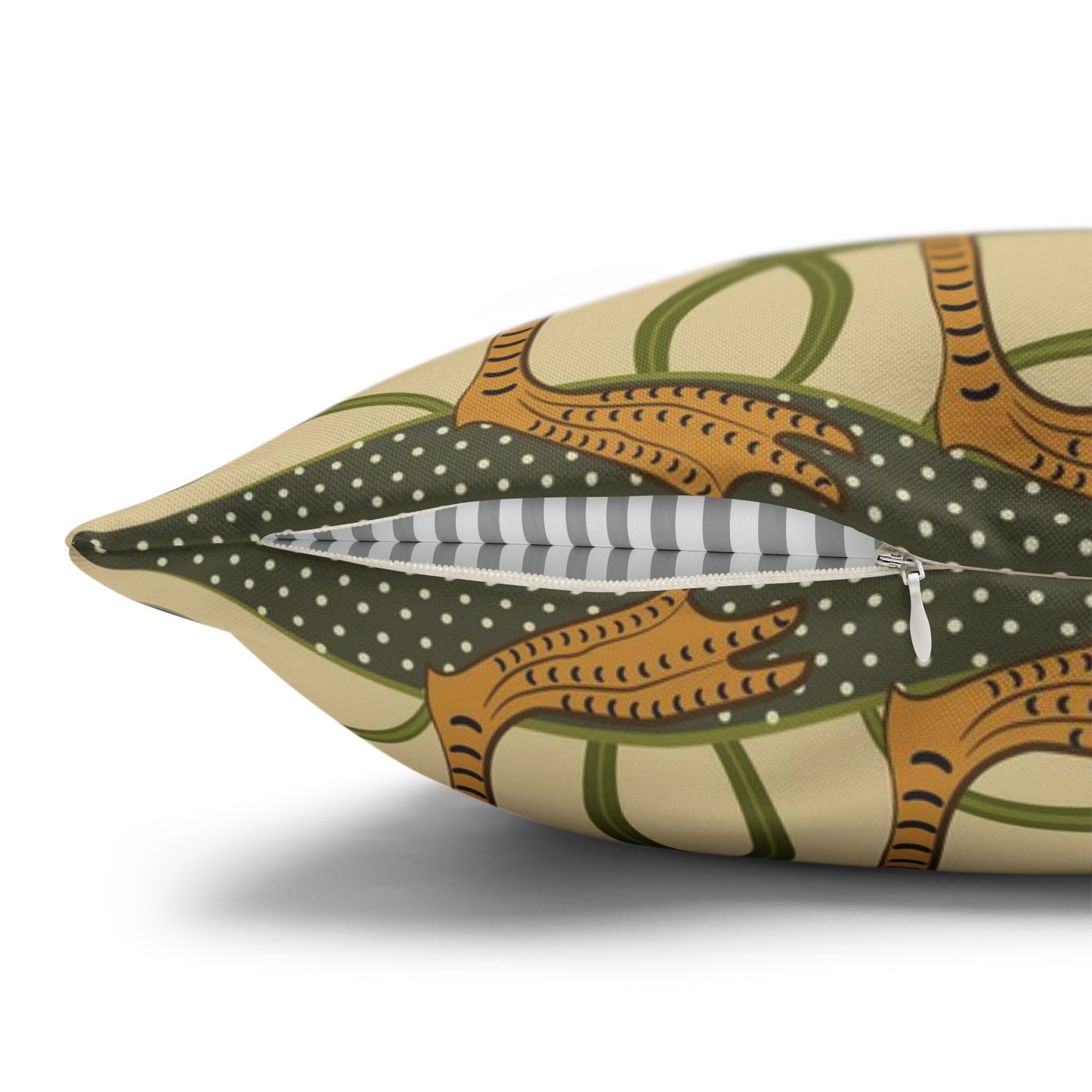 Decorative pillow with a geometric pattern on a white background