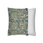 Two pillows, one with floral pattern and one with striped pattern, on a white background.