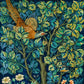 Cushion Cover created by William Morris & Co in a floral pattern called Pheasant and Squirrel Collection (Pheasant) - Blue