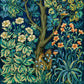 Cushion Cover by William Morris & Co in a floral pattern called Pheasant and Squirrel Collection (Squirrel) - Blue