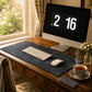 Desk Mat inspired by William Morris & Co in a pattern called Acorns and Oak Leaves Collection (Smokey Blue)