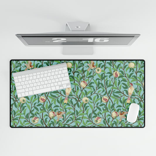 Desk Mat inspired by William Morris - Bird and Pomegranate Collection (Tiffany Blue)