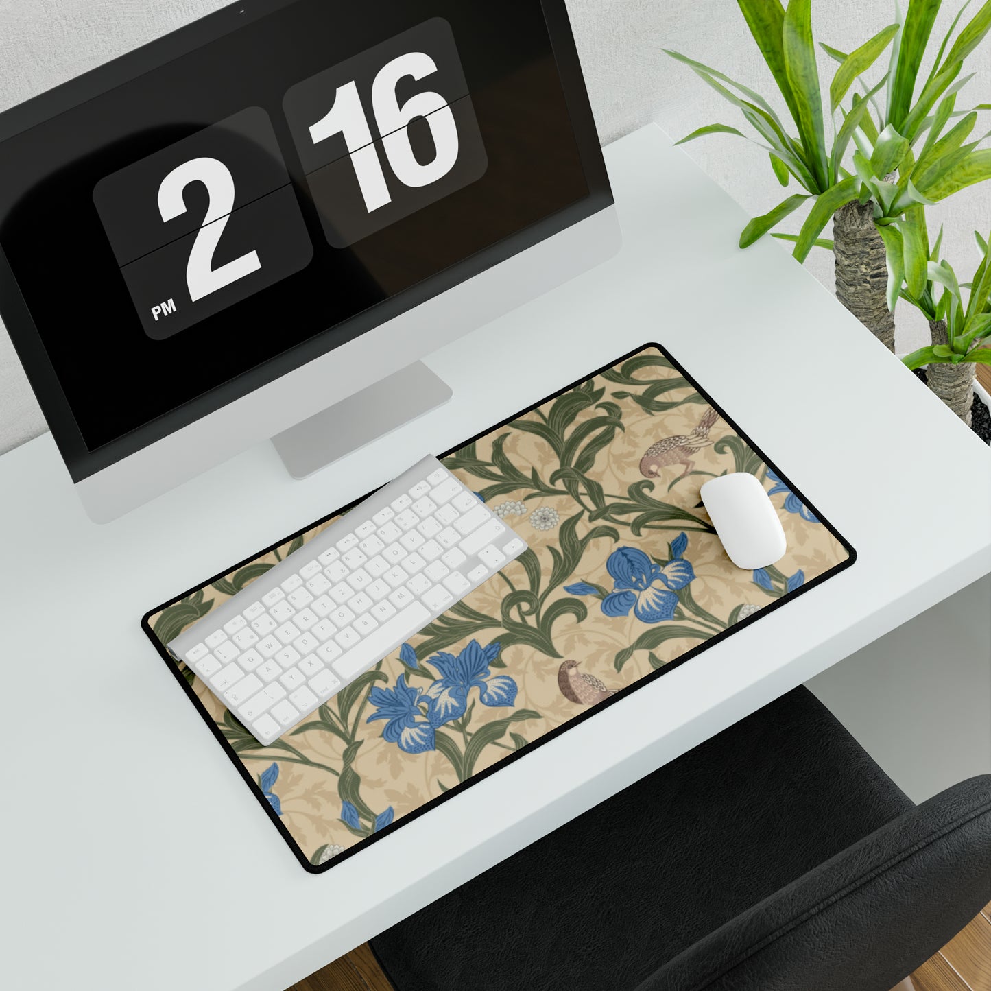 Desk Mat inspired by William Morris - Blue Iris Collection
