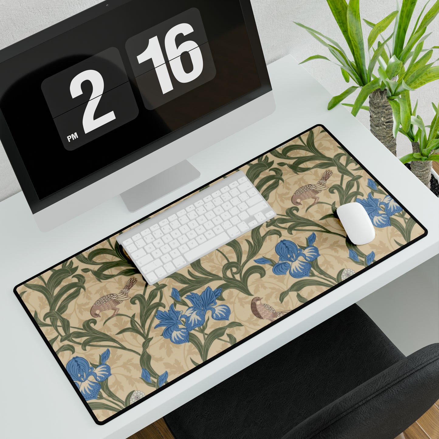 Desk Mat inspired by William Morris - Blue Iris Collection