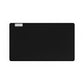Black rectangular object with a silver accent on a white background