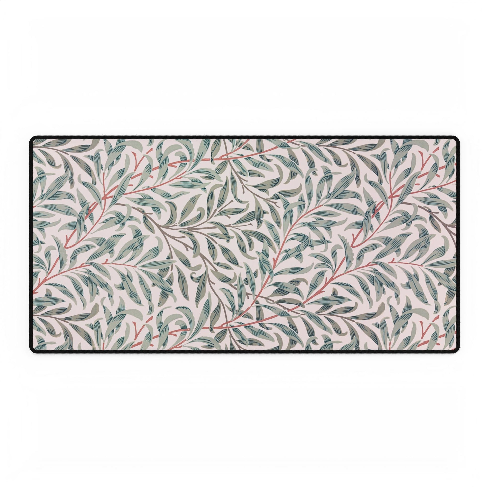 Patterned doormat with leaf design on a white background