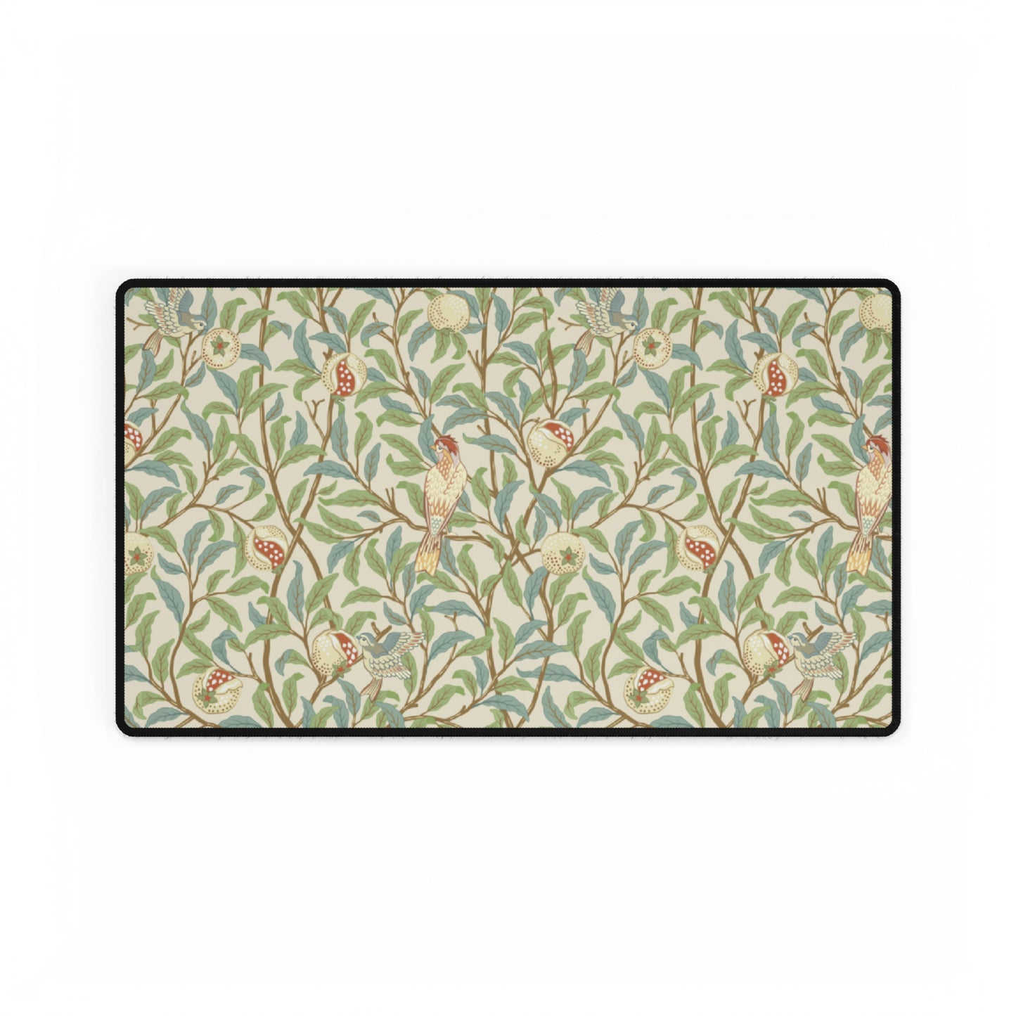 Desk Mat inspired by William Morris - Bird and Pomegranate Collection (Parchment) Elevate your workspace with timeless elegance and functional design. Inspired by the intricate patterns and botanical motifs of the Arts and Crafts Movement