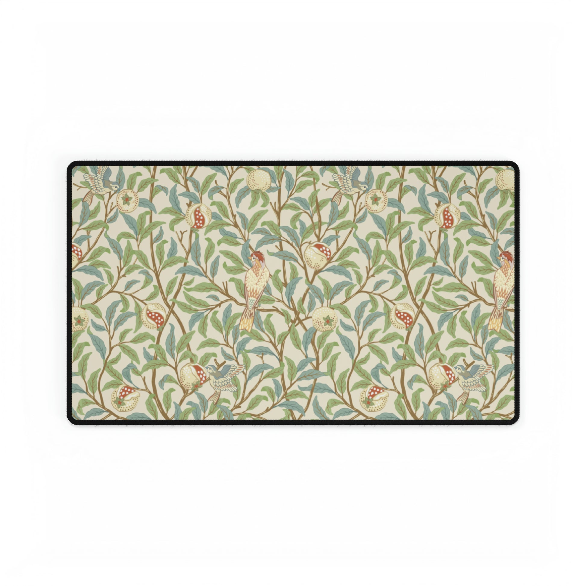 Desk Mat inspired by William Morris - Bird and Pomegranate Collection (Parchment) Elevate your workspace with timeless elegance and functional design. Inspired by the intricate patterns and botanical motifs of the Arts and Crafts Movement