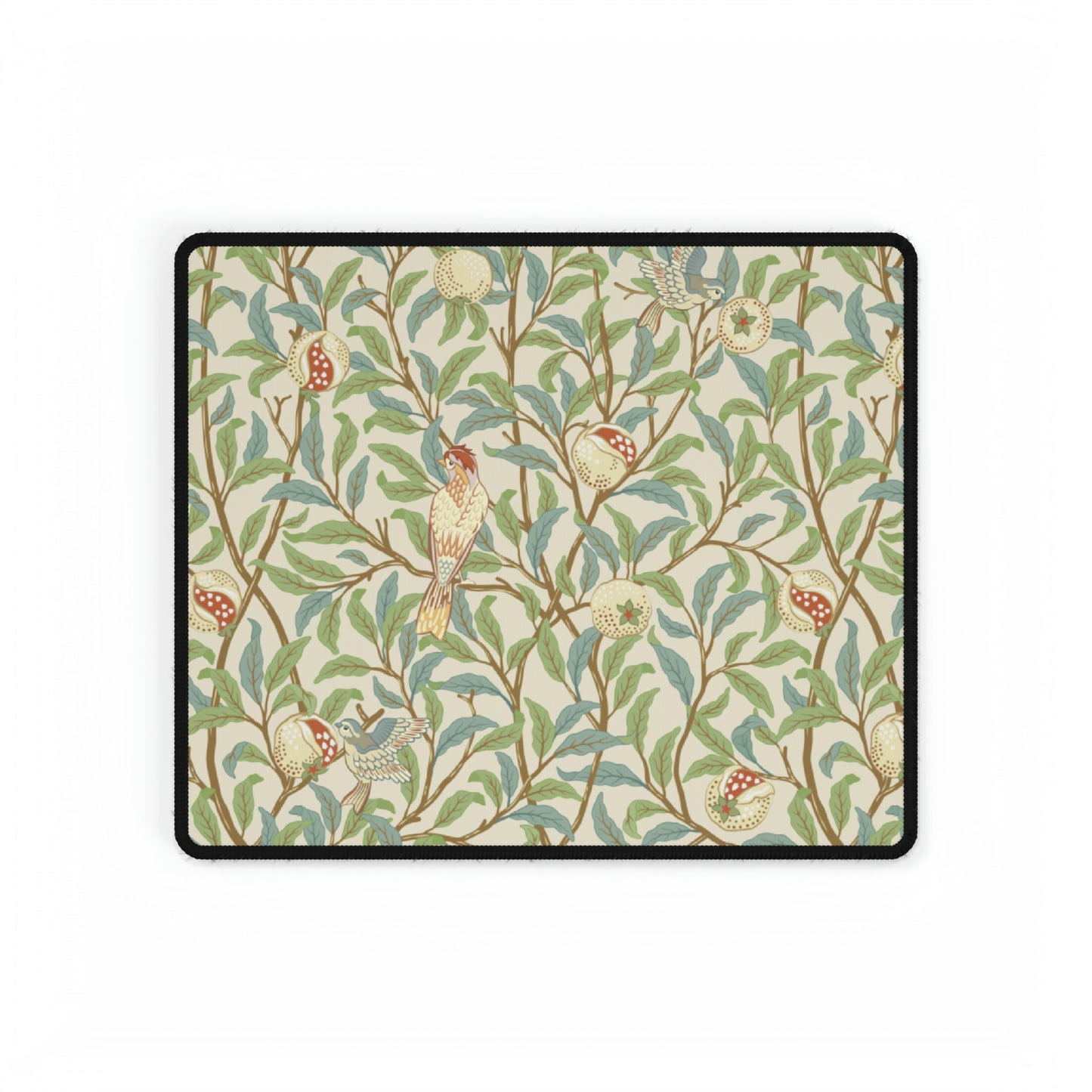 Desk Mat inspired by William Morris - Bird and Pomegranate Collection (Parchment) Elevate your workspace with timeless elegance and functional design. Inspired by the intricate patterns and botanical motifs of the Arts and Crafts Movement