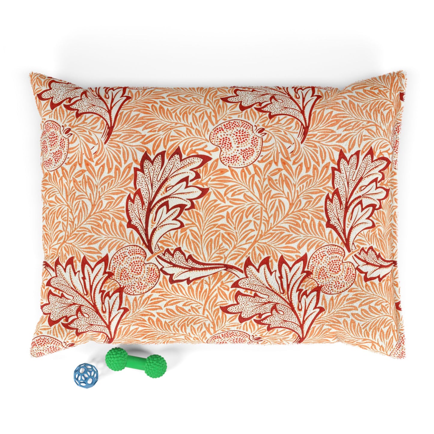 Decorative pillow with floral pattern on a white background