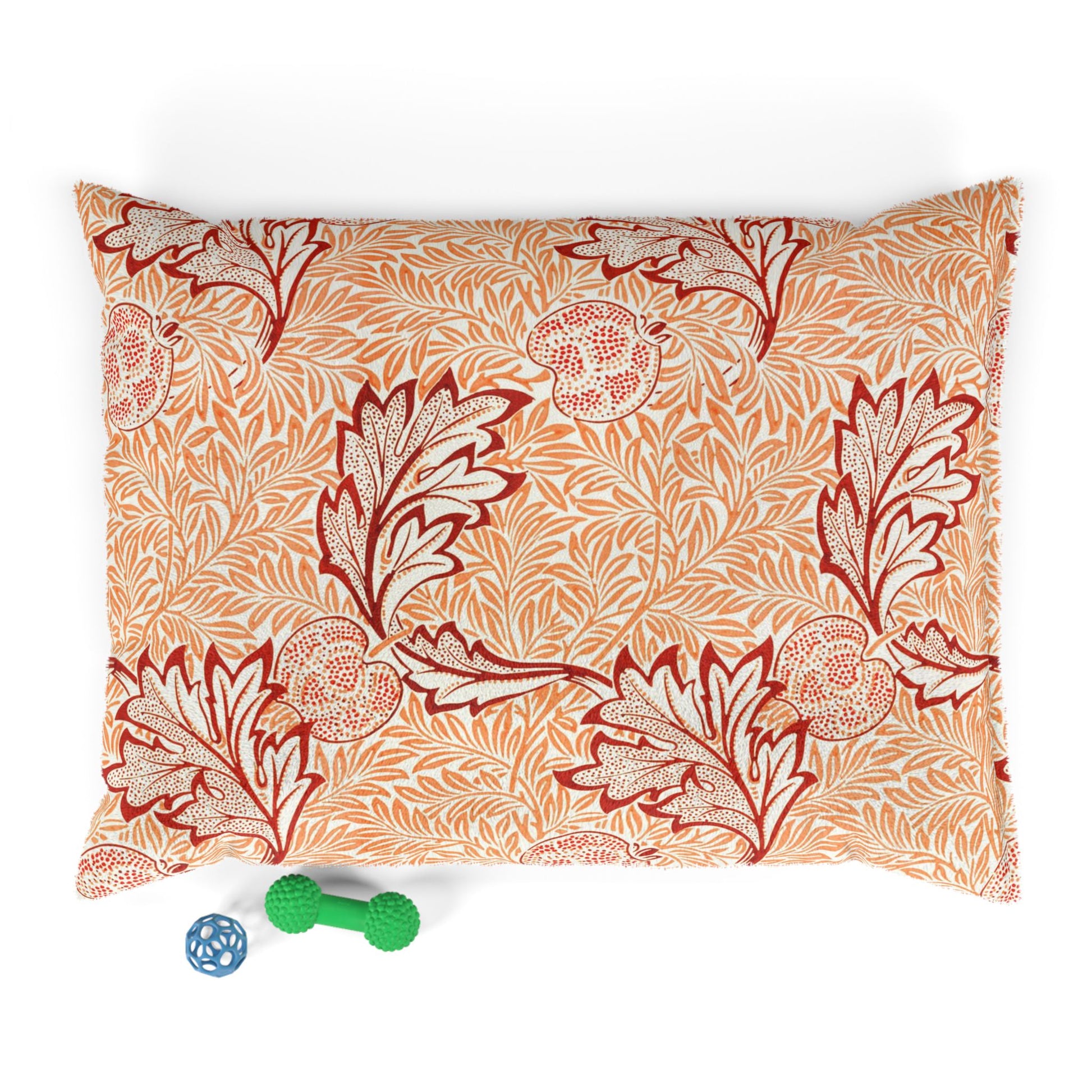 Decorative pillow with floral pattern on a white background