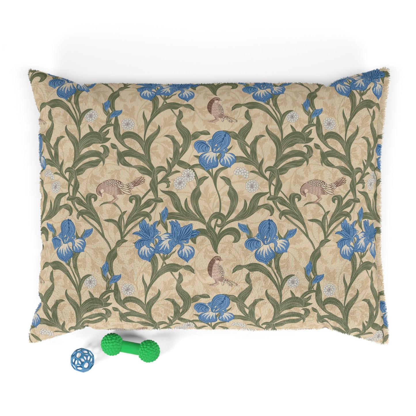 Decorative pillow with William Morris & Co floral pattern on a white background