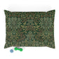 Decorative pillow with a green and brown pattern on a white background