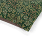 Close-up of green floral patterned fabric on a white background