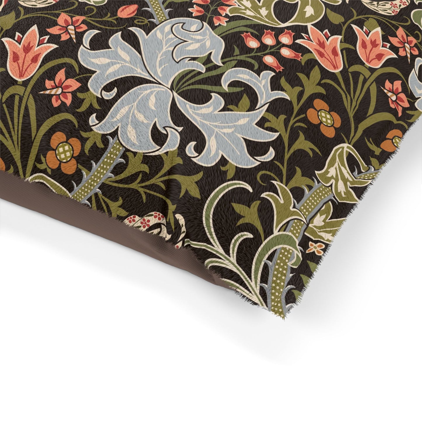 Floral patterned fabric with a dark background