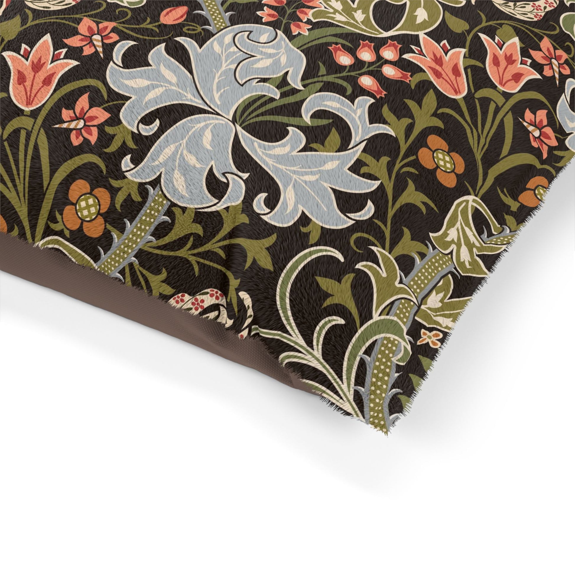 Floral patterned fabric with a dark background