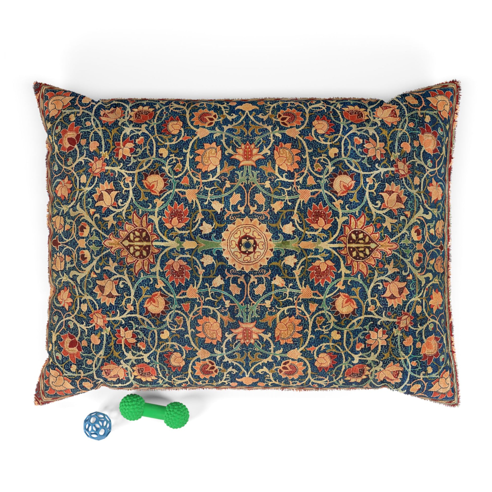 Decorative pillow with floral pattern on a white background