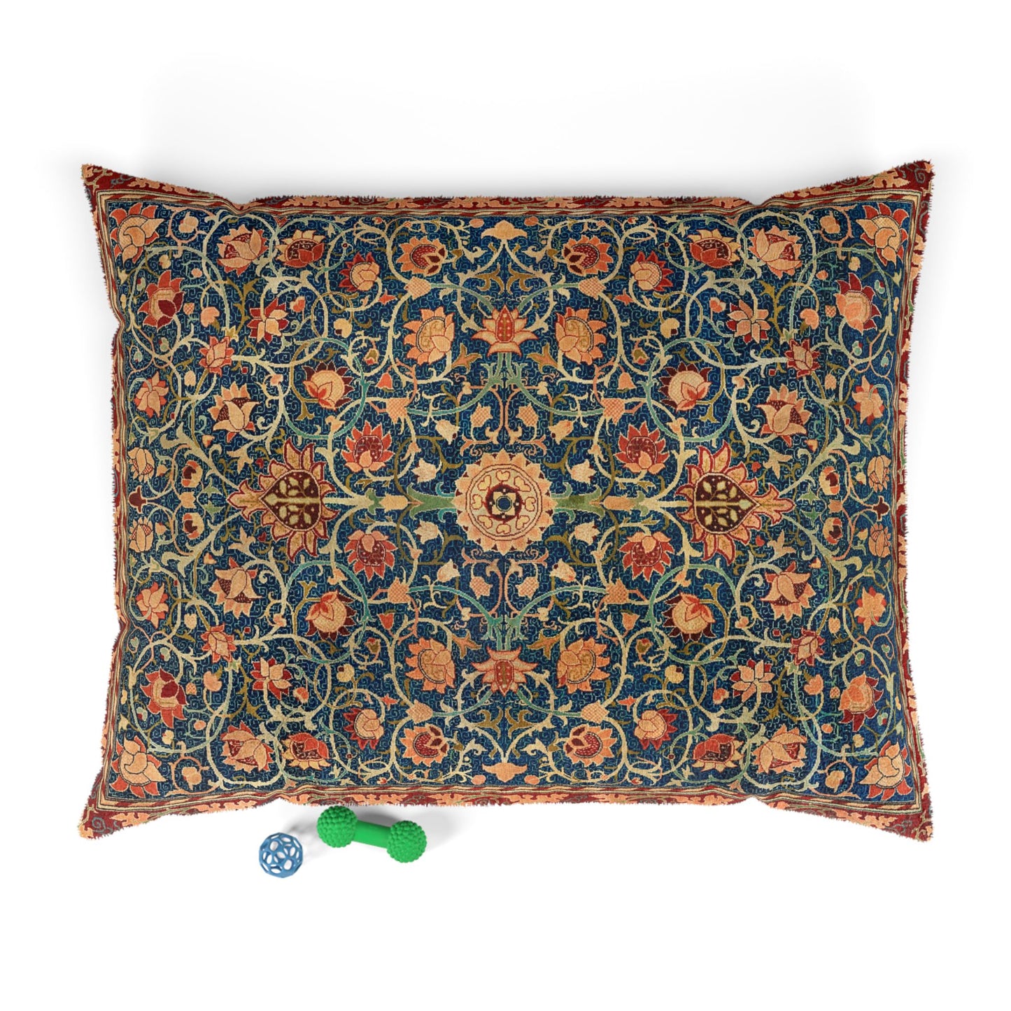 Decorative pillow with floral pattern on a white background