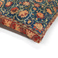 Close-up of a patterned fabric with floral designs on a white background