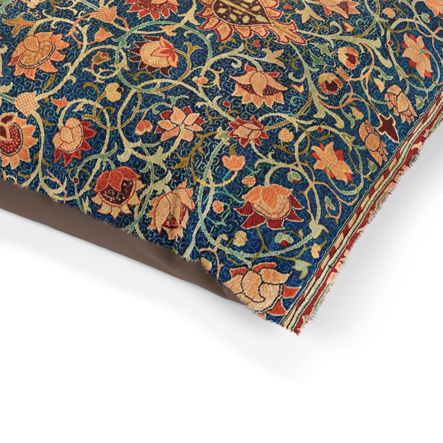 Floral patterned fabric with a white background