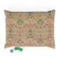 Decorative dog pillow with William Morris & Co floral pattern on a white background