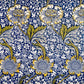 Floral pattern with yellow flowers on a blue background