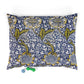 Floral patterned dog pillow on a white background