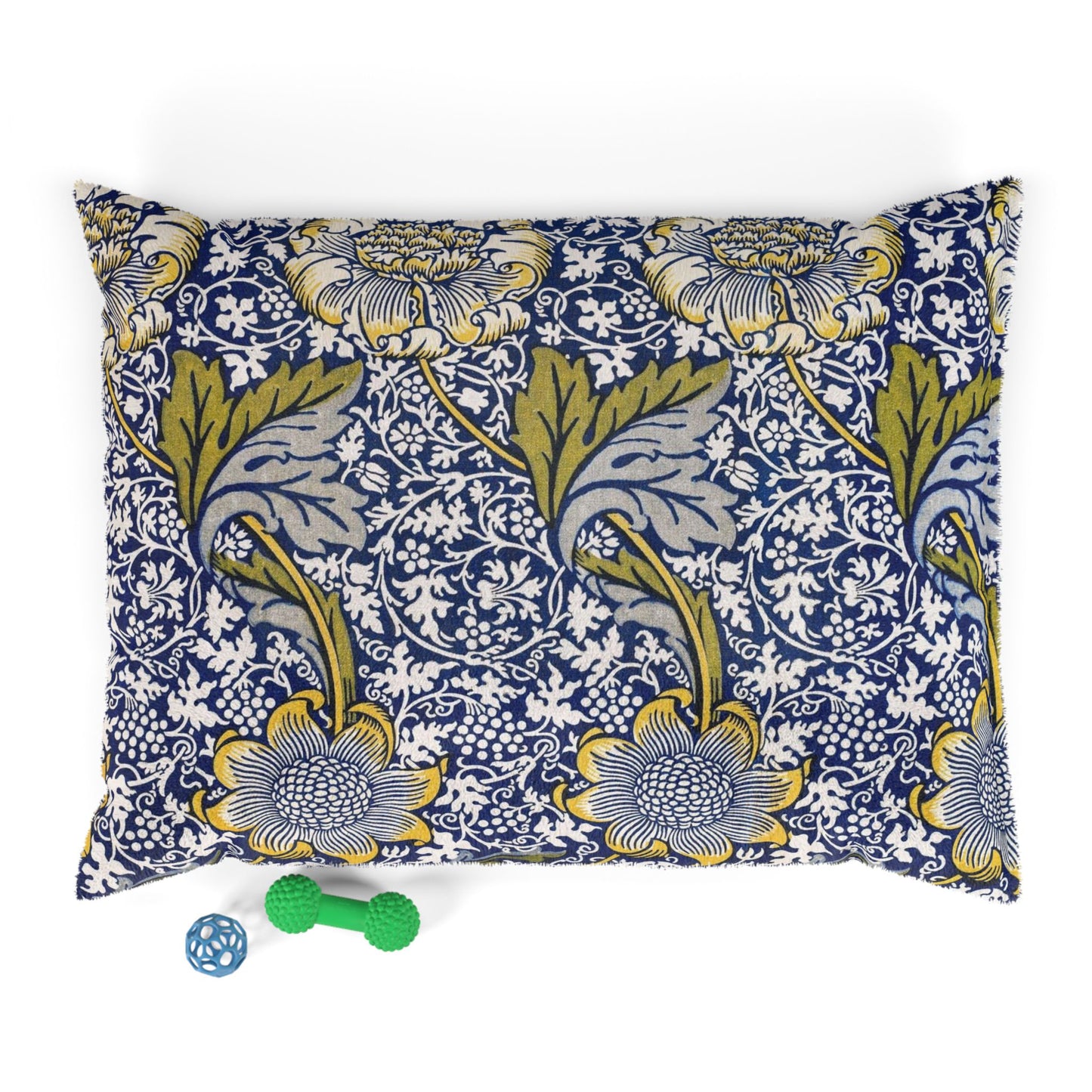 Decorative pillow with floral pattern on a white background