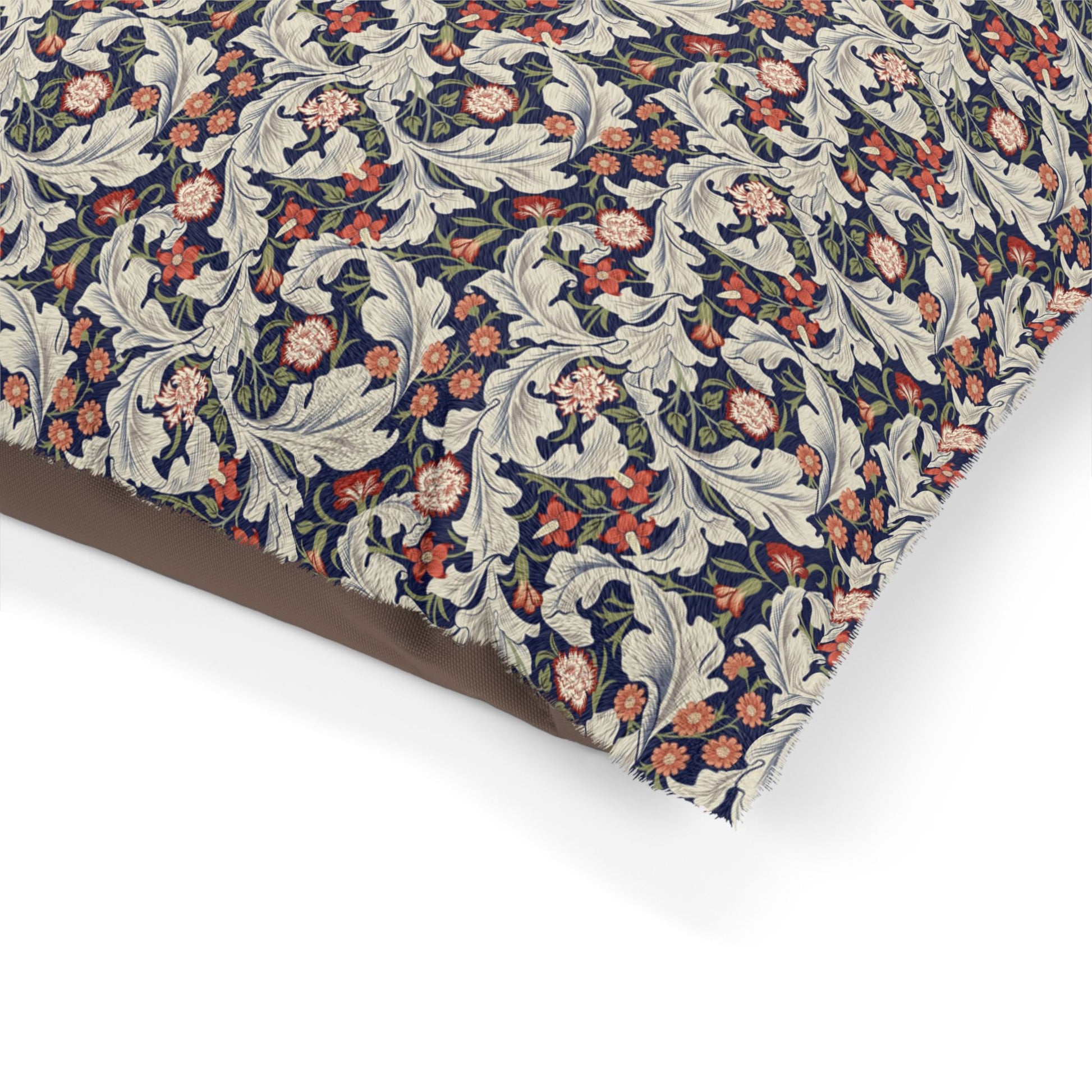 Floral patterned fabric with a white background