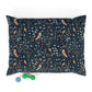 Decorative pillow with owl and floral pattern on a white background
